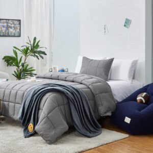 Aeropostale Cozy Sherpa Bean Bag Sofa Chair for Kids, Teens, and Adults, Navy