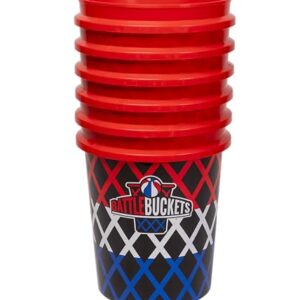 Battle Buckets Giant Yard Pong X Basket Ball Game with Durable Balls and Buckets - Outdoor Game for Lawn, Backyard and Beach - Set includes Buckets, Basket Balls and a Carrying Bag