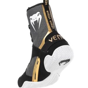 Venum Elite Boxing Shoes - Black/White-Gold