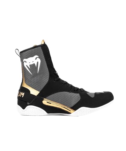 Venum Elite Boxing Shoes - Black/White-Gold