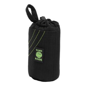 Dime Bags - Drawstring Tube, Padded Bag, 5 Compartments, w/Carabiner Loop, Convenient, Durable (Black, 10")