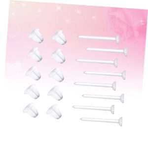 ABOOFAN 100 Pcs Plastic Post Earrings Earring Posts and Backs Clear earings Clear Stud Earrings Fashion Earrings Stud earings Head findings Earring pins Earrings Blank Stud Jewelry