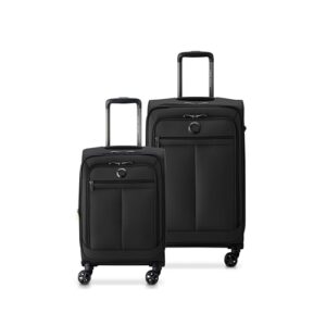delsey paris sky lite softside expandable luggage with spinner wheels, black, 2 piece set (19/24)