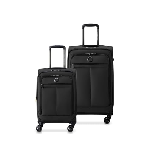 DELSEY Paris Sky Lite Softside Expandable Luggage with Spinner Wheels, Black, 2 Piece Set (19/24)