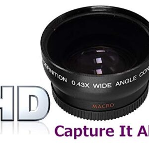 HD Wide Angle with Macro Lens for PANASONIC DMC-G5KK DMC-G5 (52mm Compatible)