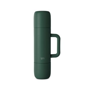 Simple Modern 36oz Insulated Hot Beverage Bottle with 2 Mugs | Travel Coffee Thermos for Hot Drinks | Twist and Pour Top | Commute, Travel, and Picnic Friendly | Roam Collection | Forest