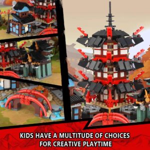 TOY PLAYER MOC Ninja Temple Building Set -Compatible with LEG0 Ninja City Set, Children's Pretend Ninja Kit, Collector's Edition Series, Gift for Ninja-Loving Sets for Boys 8-14 (810 Pieces)