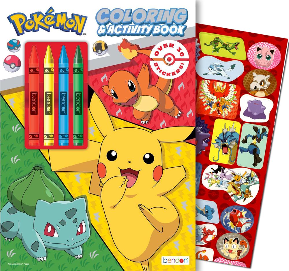 Pokemon Coloring Books Set for Kids Bundle with 3 Pokemon Coloring and Activity Books with Games, Puzzles, Stickers and More - Pokemon Gifts for Boys