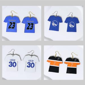 XKCWXY 222Pcs Sublimation Earrings Wood MDF Sublimation Football and Basketball Shirt Earrings Double-Sided with DIY Sublimation Earring Blanks Bulk for Sublimation Jewelry