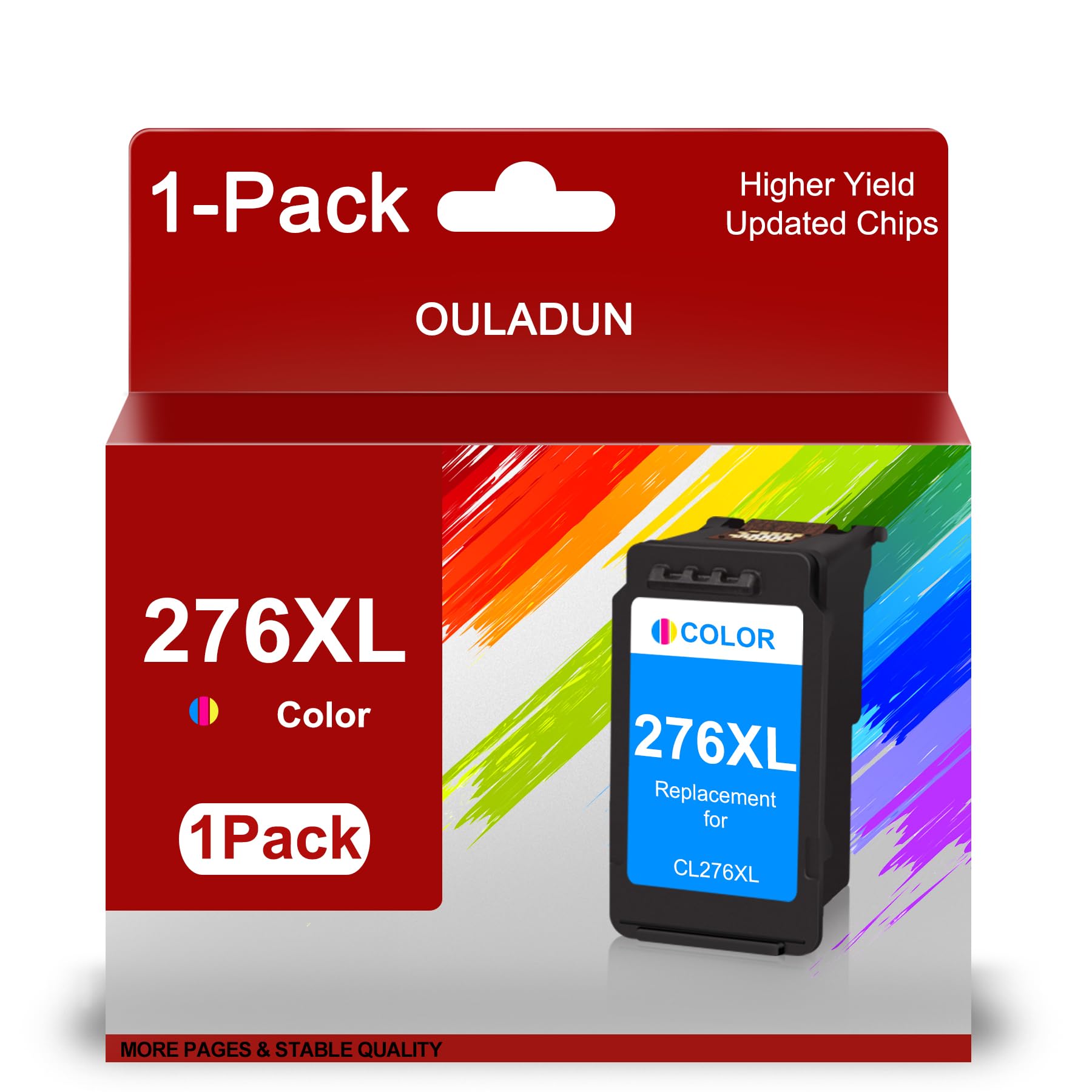 CL-276XL Color Ink Cartridge Replacement for Canon 276 276XL CL-276 Compatible to Pixma TS3522 TR4720 TR4700 TR4722 TS3500 TS3520 Printer High Yield (1 Pack)