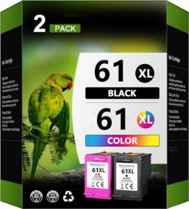 printer ink 61 61xl 61 xl replacement for hp ink 61 hp 61 ink cartridge combo pack printer ink hp 61 hp envy 4500 5530 printer ink cartridges (1 black, 1 tri-color, 2 pack)