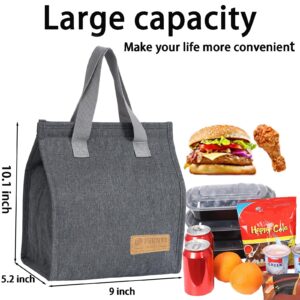 FERNYE Lunch Bag for Women/Men,Waterproof Reusable Portable Lunch Tote,Lunch Box Bag.Thermal Cooler Bag Ideal for Work/Party/l/Travel/Picnic (Light Gray)