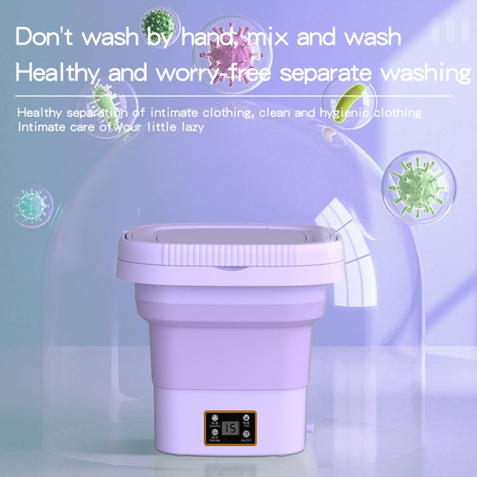 9L Large Capacity Small Portable Washing Machine, Mini Washer and Dryer Combo Deep Cleaning for Underwear, Baby Clothes, or Small Items Folding Washing Machine for Apartment Dorm RV and Travel