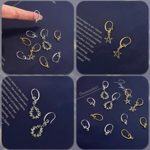 Framendino, 40 Pack 2 Colors Earring Hooks French Earring Hooks Ear Wire with Loops for Earring Dangle Jewelry Findings