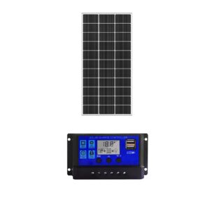 myrrhe solar panel 200w 12v charging board power generation panel 18v photovoltaic panel 100w home car with controller monocrystalline150w(18vrechargeable12vbattery)