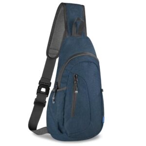 titecougo small sling bag lightweight crossbody bag for women men hiking backpack travel shoulder bags chest daypack for gym work casual cycling sports z1-canvas, dark blue