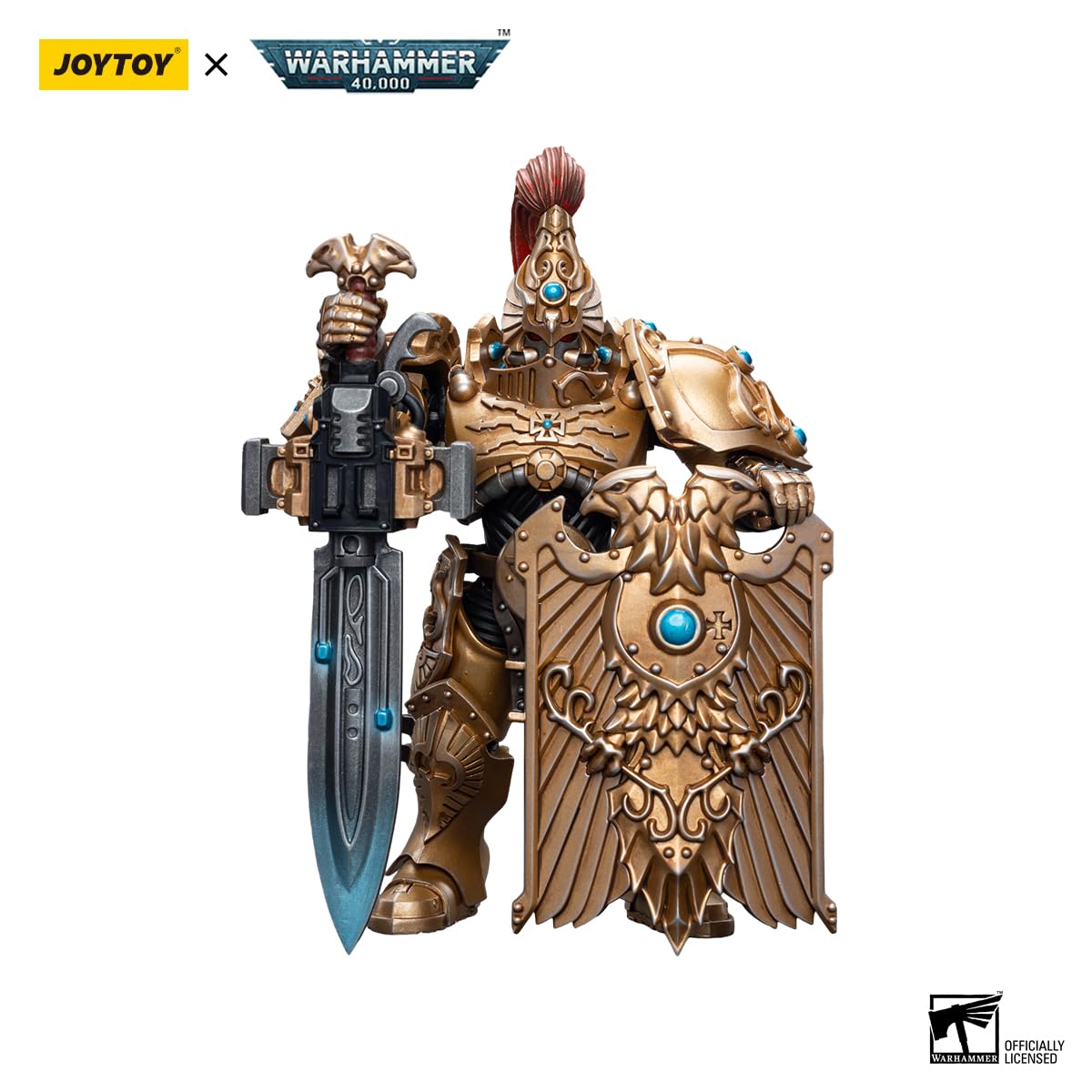 Joytoy Warhammer 40K Mecha 1/18 Action Figures Mecha Joy Toy Adeptus Custodes Custodian Guard with Sentinel Blade and Praesidium Shield