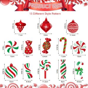 Funrous Christmas Peppermint Candy Hanging Decorations Christmas Candies Ceiling Hanging Swirls Xmas Party Ceiling Whirl Streamers for Home Winter Holiday Christmas Party (Red White Green)