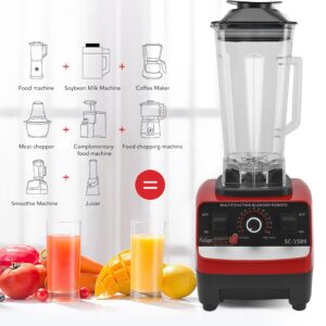 Portable Blender, 4500W Countertop Blender, Multi Function Food Processor with 6 Stainless Steel Blades 15 Speed Household Multi Function Food Processor for Meat Ice Fruit (US