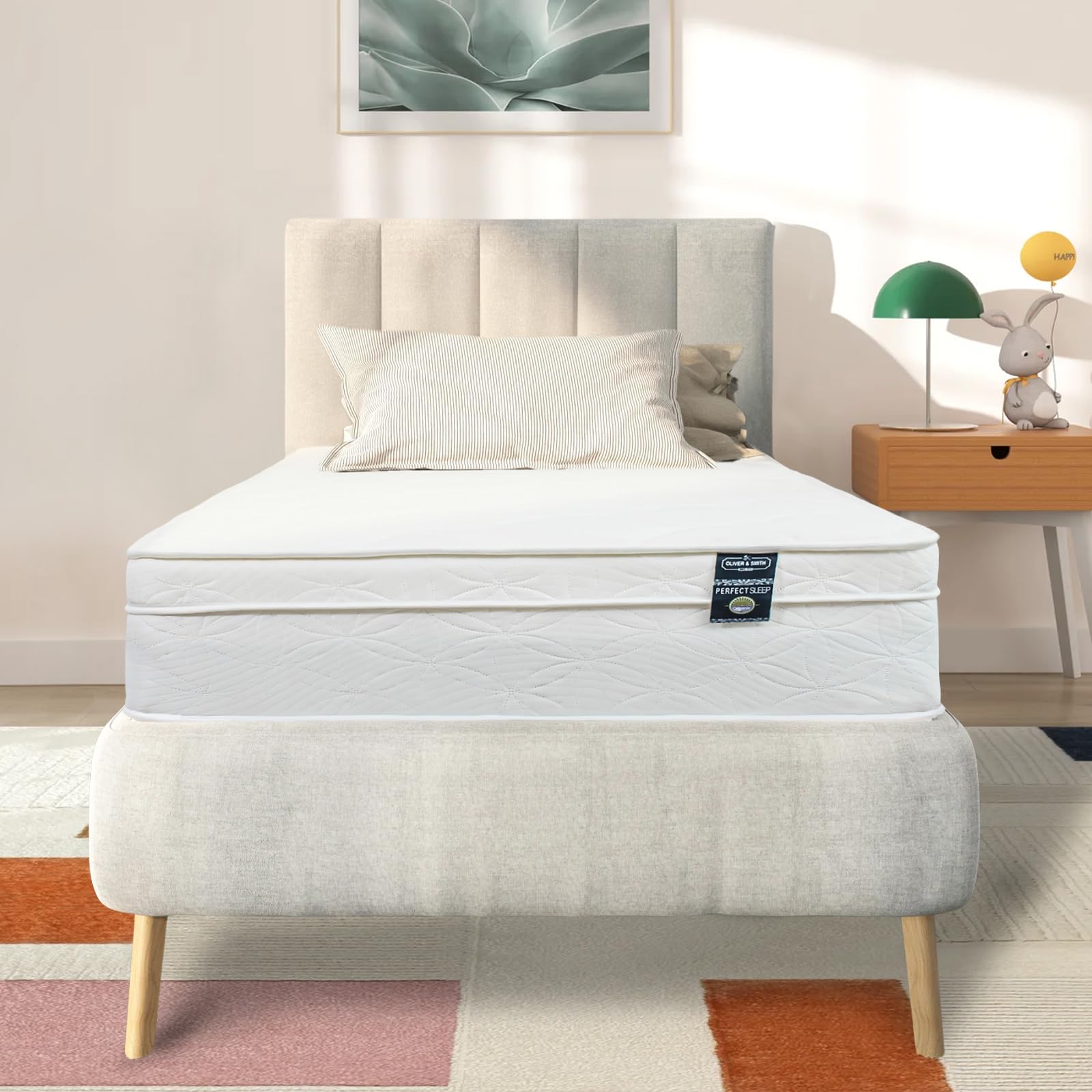 Aylas Furniture Twin Bed Mattress - 10 Inch Hybrid Twin Mattress with High Density & Comfort Cold Foam with Continuous Coil Bonnell Springs - Eco-Friendly, Breathable Twin Size Mattress Medium Firm