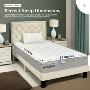 Aylas Furniture Twin Bed Mattress - 10 Inch Hybrid Twin Mattress with High Density & Comfort Cold Foam with Continuous Coil Bonnell Springs - Eco-Friendly, Breathable Twin Size Mattress Medium Firm