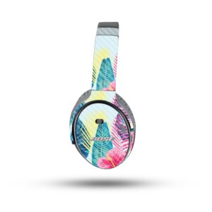 mightyskins carbon fiber skin compatible with bose quietcomfort 35 ii headphones - summer vibes | protective, durable textured carbon fiber finish | easy to apply