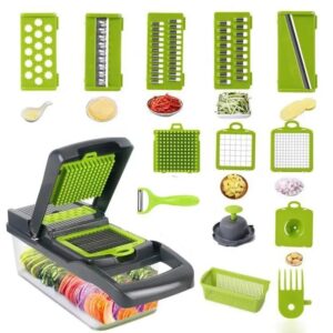 Vegetable Multifunctional 15 in 1 Chopper with Container, Food Cutter, Vegetable Slicer, Dicer Cutter,Veggie Chopper,8 blades,egg yolk seperator,veggie choppers and dicers