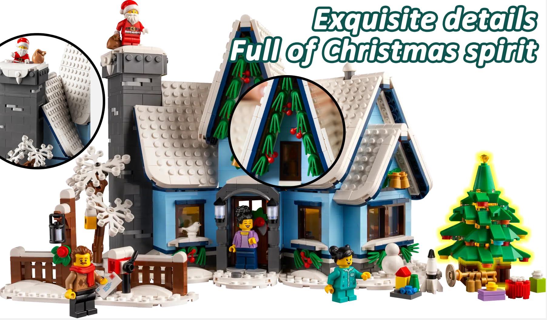 LEGO Icons 10293 Santa's Visit Winter Village Collections (1445 Pieces)