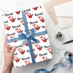 Personalized Wrapping Paper for Christmas, Red Black and White Wrap Paper with Photo, Custom Picture Winter Holiday Wrapping Paper Roll for Boys Girls Festival Winter Holiday Christmas 58x23 1 Roll