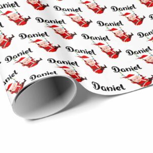 Personalized Wrapping Paper for Christmas, Red Black and White Wrap Paper with Photo, Custom Picture Winter Holiday Wrapping Paper Roll for Boys Girls Festival Winter Holiday Christmas 58x23 1 Roll