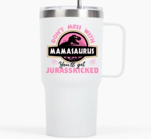 klubi mother gifts for mom - mamasaurus cup 20 ounce mom cups with lid and straw postpartum gifts for mom cups tumbler gifts for mom birthday gifts for mom birthday present for mom tumbler cup