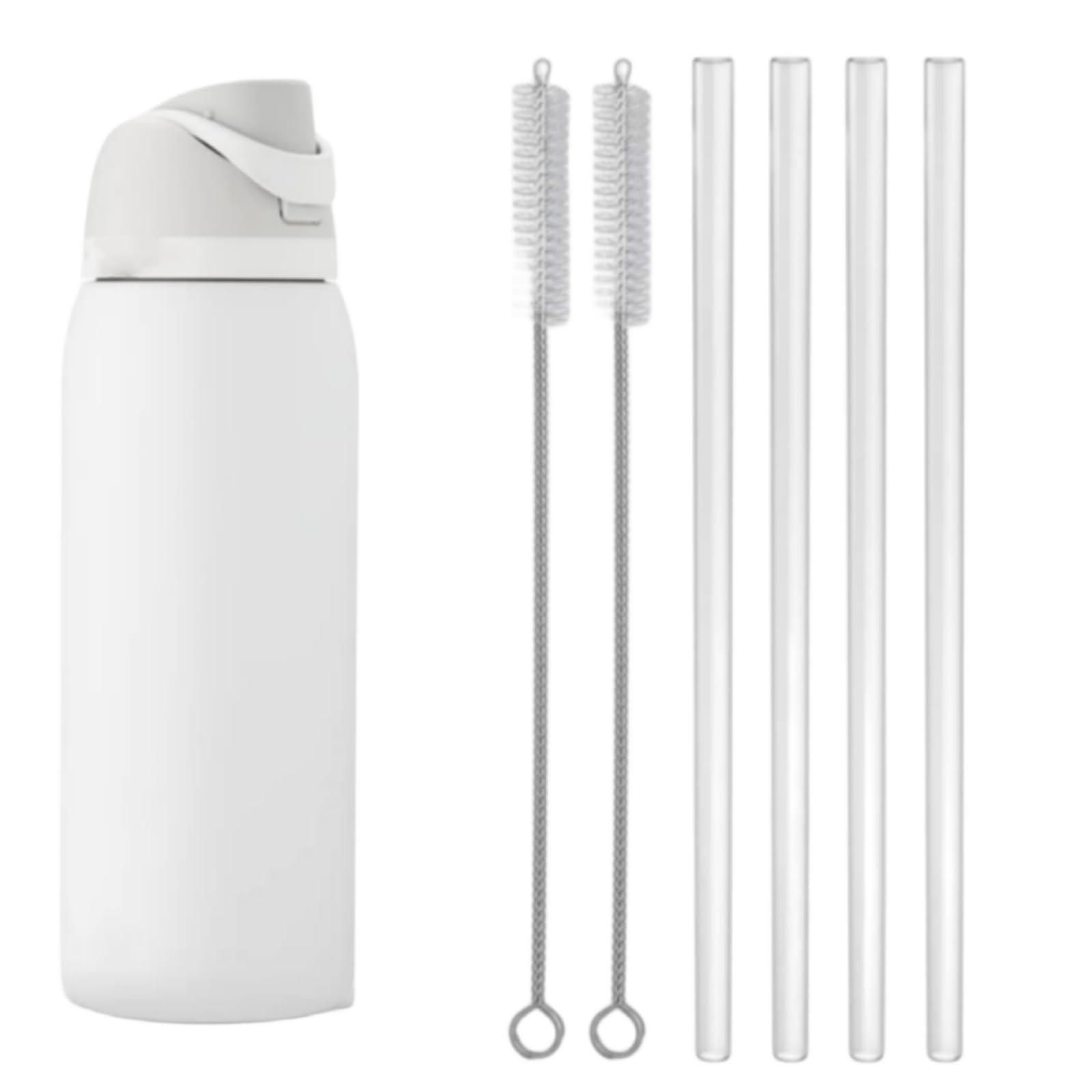 4Pcs Replacement Straw for Owala 24oz 32oz,Reusable Drinking Straws with Straw Cleaning Brush for Owala FreeSip Stainless Steel Water Bottle,Extra Long Straw Cleaner Brush for Owala Water Bottle