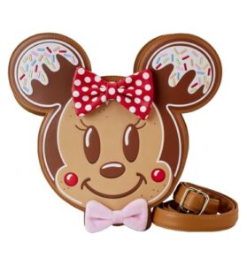 loungefly x disney mickey and minnie gingerbread cookie figural crossbody bag -disney lover disneybound christmas holiday