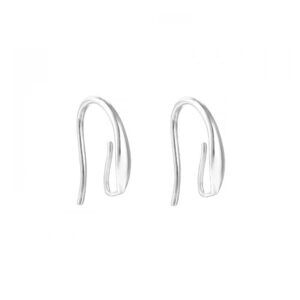 2 pairs 925 sterling silver earring hooks fish ear wires hooks smooth dangle earrings component for diy jewelry making craft for women(platina color)