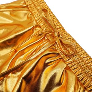 Gold Girls Metallic Shorts Shiny Sparkle Dance Hot Pants Shorts 6-7 Years