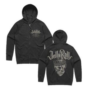 marllegebee jelly roll whitsitt chapel zip up crown skull hoodie long sleeve sweatshirts 2023 backroad baptism tour (x-large,yh07)