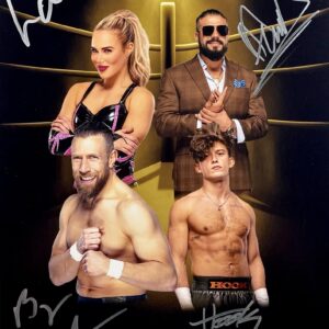 Brian Danielson, Lana, Andrade, Hook Signed Autographed 11" x 14" PHOTO AEW WRESTLING JSA WITNESSED CERTIFIED AUTHENTIC WA795956