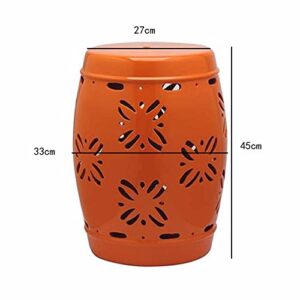 XARONF Butterfly Color Glaze Hollow Ceramic Drum Stool, Garden Round Stool, Porcelain Stool for Shoe Changing Stool, Dressing Chair and Bathroom Stool. (Color : Blue)