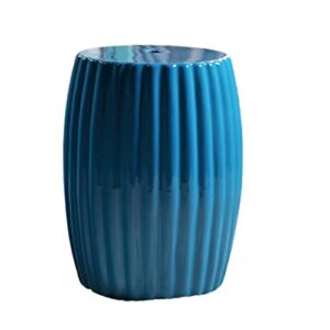 xaronf european-style home decorations, dressing stools, living room flower ceramic drum stools, pavilions drying stools. (color : blue)