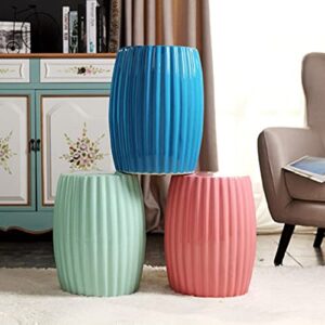 XARONF European-Style Home Decorations, Dressing Stools, Living Room Flower Ceramic Drum Stools, Pavilions Drying Stools. (Color : Blue)