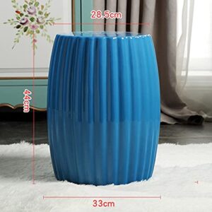 XARONF European-Style Home Decorations, Dressing Stools, Living Room Flower Ceramic Drum Stools, Pavilions Drying Stools. (Color : Blue)