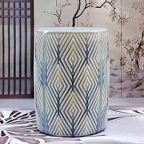 XARONF Modern Chinese Light Luxury Ceramic Drum Stools, Courtyard Garden Piers, Guzheng Stools, Living Room Replacement Shoes Embroidered Piers. (Color : Light Blue)