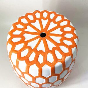 XARONF Ceramic Drum Stool, Garden Decorative Stool, Home Living Room Ornaments, Suitable for Bathroom, Entrance, Patio (Color : Orange)