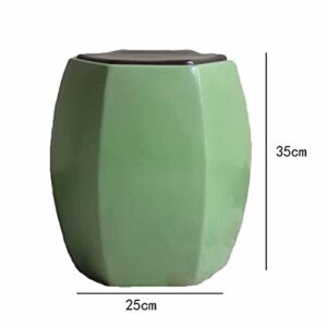 XARONF Green Hexagonal Ceramic Stools, Low Stools in The Entrance Hall, Shoe-Changing Stools, Drum Stools, Piers, Suitable for Balconies and Open-air Gardens.