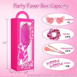 XIAMOOR 16 Pack Hot Pink Girl Party Favor Boxes Princess Theme Party Favors Bag Hot Pink Gift Box Goodie Bag Candy Treat Boxes Pink Birthday Bachelorette Party Decorations Supplies For Girls Women