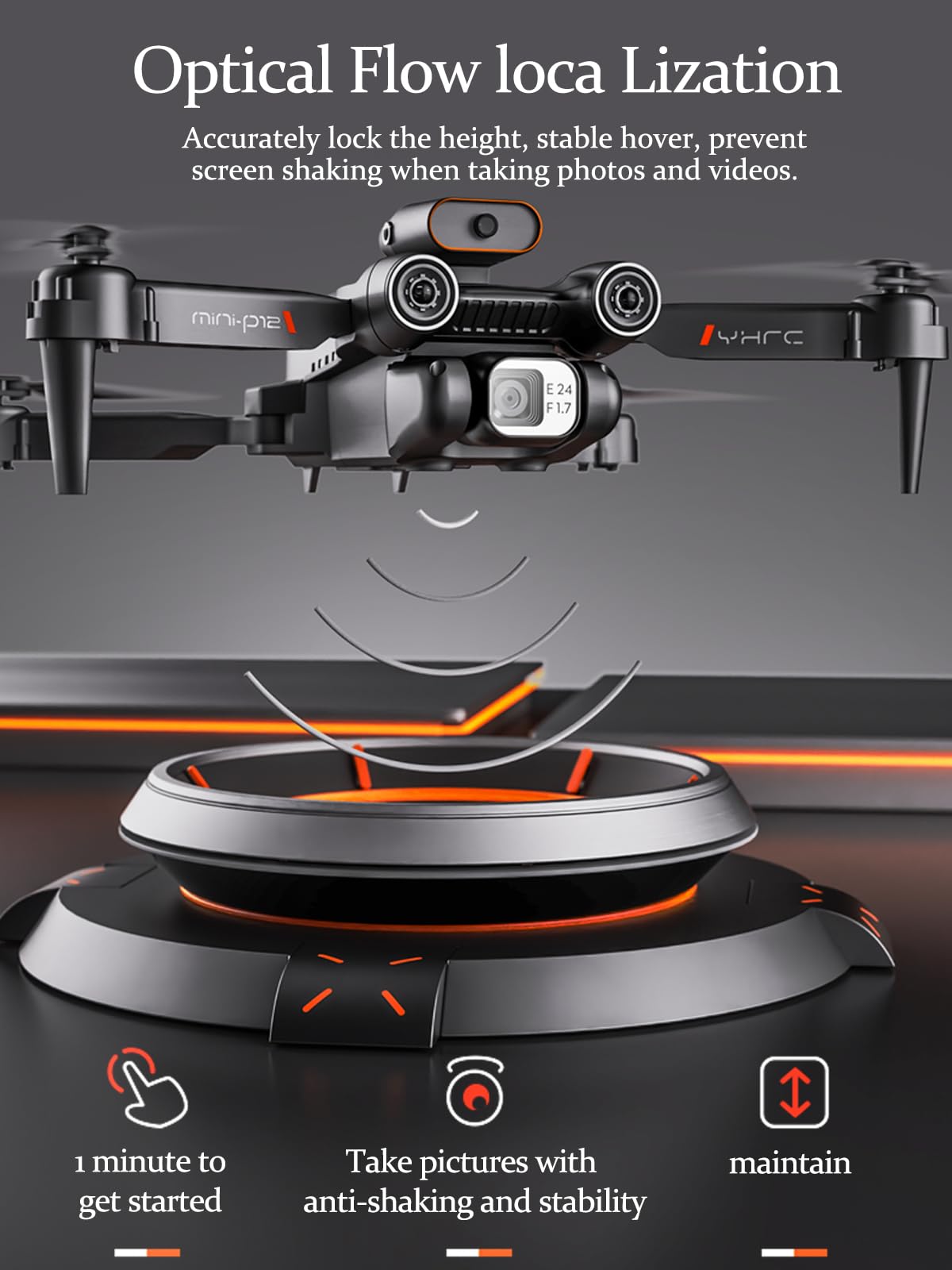 Drone with Camera for Adults Kids, 1080P HD FPV Camera Drones, 90° Adjustable Lens, Gestures Selfie, One Key Start, 360° Flips, 2 Batteries, RC Quadcopter Helicopter Toy Gift for Boys Girls