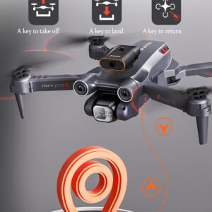 Drone with Camera for Adults Kids, 1080P HD FPV Camera Drones, 90° Adjustable Lens, Gestures Selfie, One Key Start, 360° Flips, 2 Batteries, RC Quadcopter Helicopter Toy Gift for Boys Girls