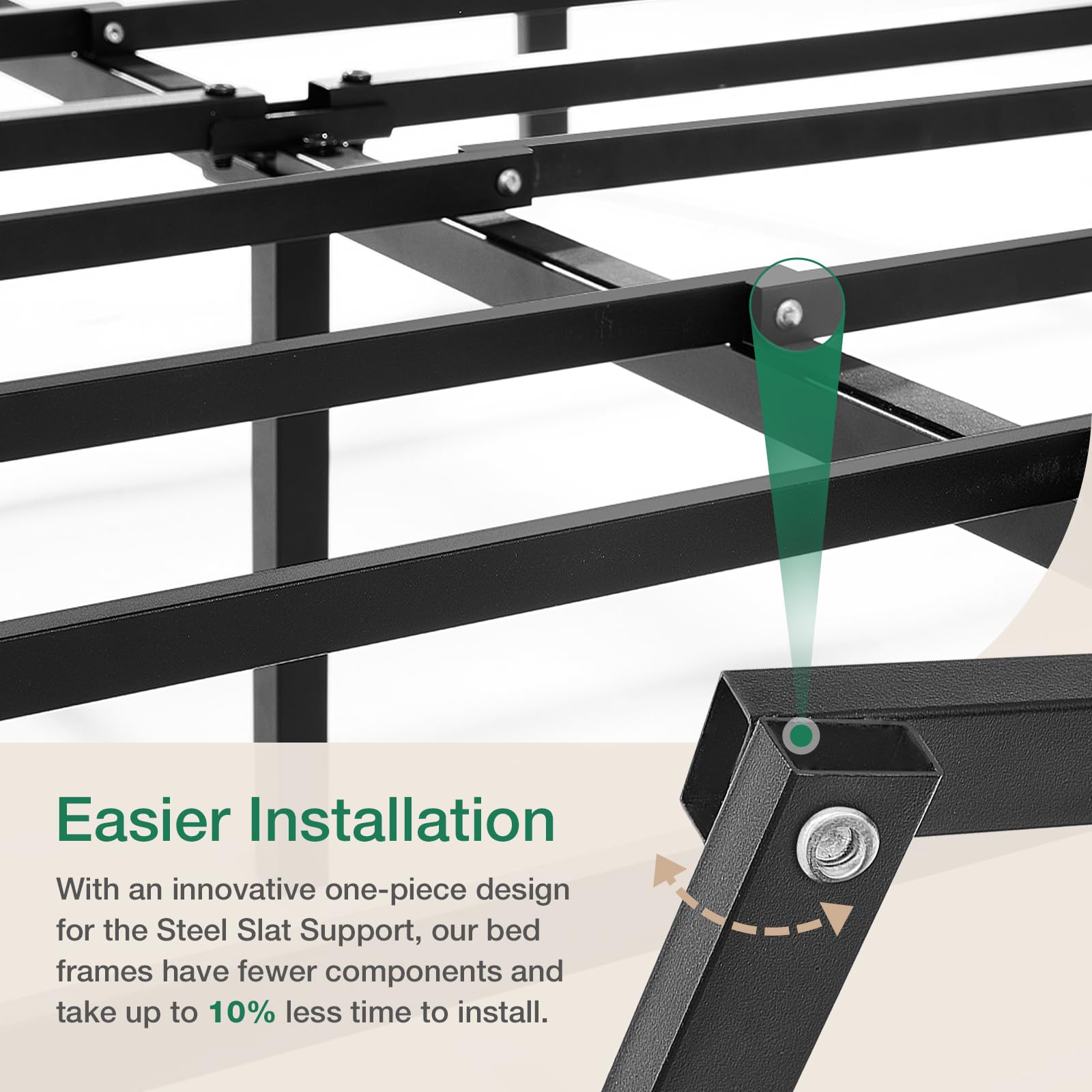 Novilla Twin Bed Frames, 14 Inch Metal Platform Bed Frame Twin Size with Storage Space Under Bed Frames, Heavy Duty Steel Slat Support, No Box Spring Needed, Easy Assembly