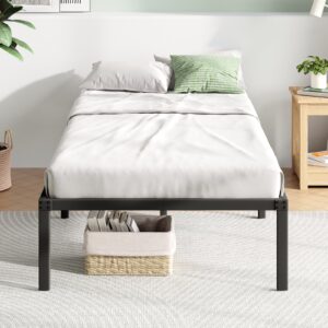 Novilla Twin Bed Frames, 14 Inch Metal Platform Bed Frame Twin Size with Storage Space Under Bed Frames, Heavy Duty Steel Slat Support, No Box Spring Needed, Easy Assembly