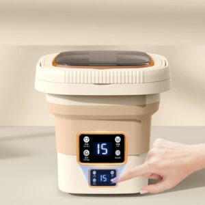 Rehomy 9L Folding Portable Washing Machine Digital Display Mini Washer and Dryer Combo for Underwear Socks Baby Clothes Towels